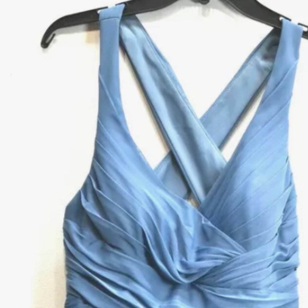 Davids Bridal Womens Sleeveless Pleated Plunging Empire Waist Mini Dress 10